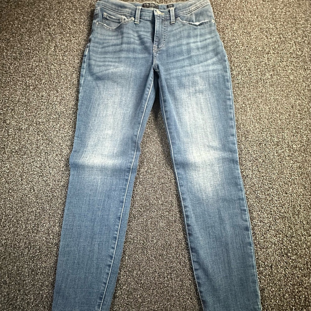 Lucky Brand Ava Mid Rise Skinny Ankle Jeans Blue Denim 8/29 Thigh Faded